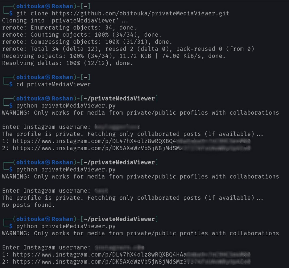 InstagramPrivSniffer - Extract Information From Private Instagrams Accounts